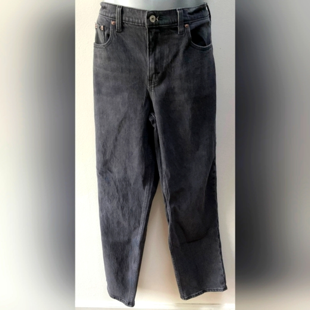 Abercrombie & Fitch The Straight Mid Rise Black Jeans - Picture 3 of 7